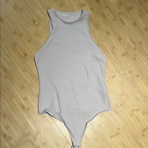 Beige/Tan Sleeveless Ribbed Abercrombie & Fitch Bodysuit
